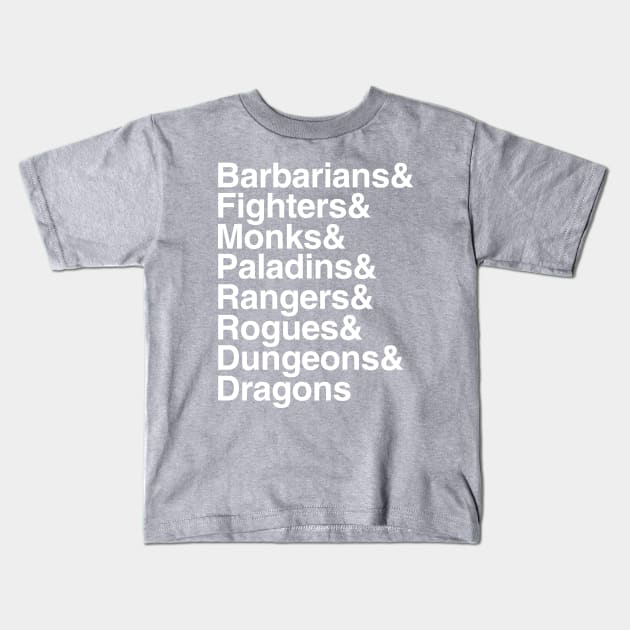 DnD Physical Classes! Kids T-Shirt by MysticTimeline